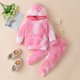 thumbnail image 2 of Sudadera Para Niños Pequeños Bebé Recién Nacido Niñas Niños Rainbow Tie-Dye Sudadera Con Capucha Pantalones Conjunto Trajes Ropa Rojo Odeerbi LM103-4696, 2 of 9