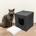 thumbnail image 1 of Cueva de fieltro para mascotas, nido para gatos, caseta suave plegable para dormir, casa lavable para gatos, escondite para gatos, Chihuahua, cachorro, 1 of 8
