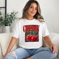 thumbnail image 6 of Women’s Cherry Leopard Graphic T-Shirt, Short Sleeve Crew Neck Tee, 6 of 9