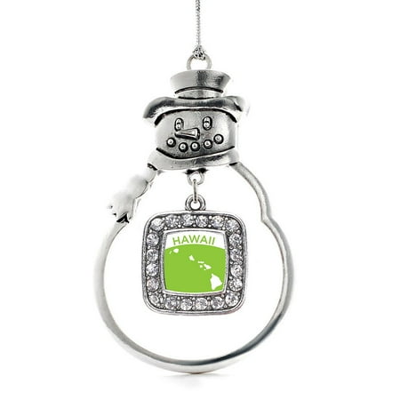- Hawaii Outline Classic Snowman Holiday Ornament