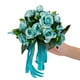 thumbnail image 1 of Ramo de novia Flores Artificiales Macarena Azul para Decoración de Graduación Del Día de San Valentín, 1 of 8
