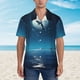 thumbnail image 2 of Balery Night Sky Moon Dolphin Camisas hawaianas de manga corta para hombre, camisas playeras de corte holgado, camisas de vacaciones con botones,Large, 2 of 7
