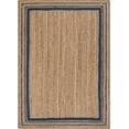 thumbnail image 1 of Vipanth Exports Jute Rug Beige with Blue Line in Rectangle Shape, Area Rug for Home Decor (2x3 Feet), 1 of 5