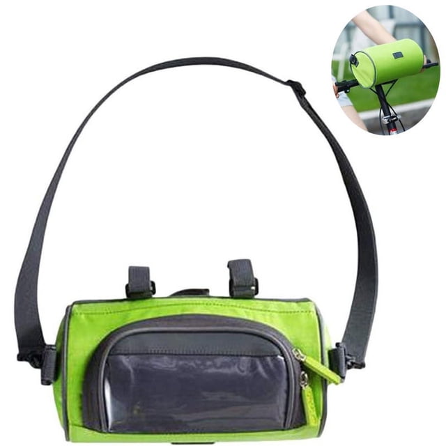 Bolsa de manillar de bicicleta Bolsa de teléfono de bicicleta de moda Bolsa delantera de bicicleta impermeable para almacenamiento de bicicletas Ciclismo (Verde) Ormromra LN-2178