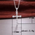 thumbnail image 4 of HOOUN Elegant Cross Jewelry Wedding Party 925 Silver Necklaces Pendants Cubic Zirconia-#1, 4 of 5