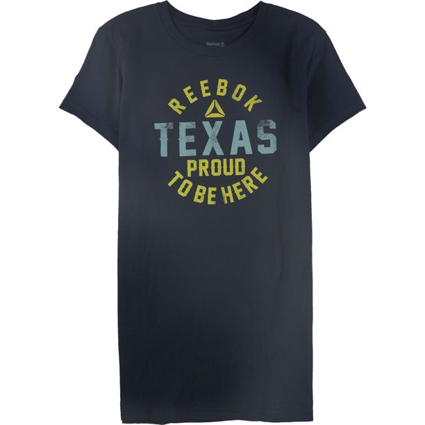 Reebok Texas Proud To Be Here Camiseta gráfica para mujer, azul, mediana