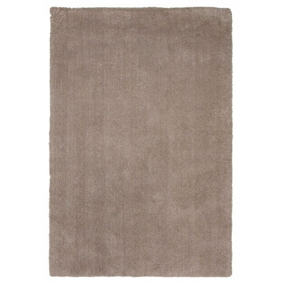 8' x 11' Solid Tan Beige Shag Area Rug