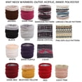 thumbnail image 4 of Winter Knit Neck Warmer Tube Scarf Furry Inside for Men & Women (Dark Red Solid), 4 of 5