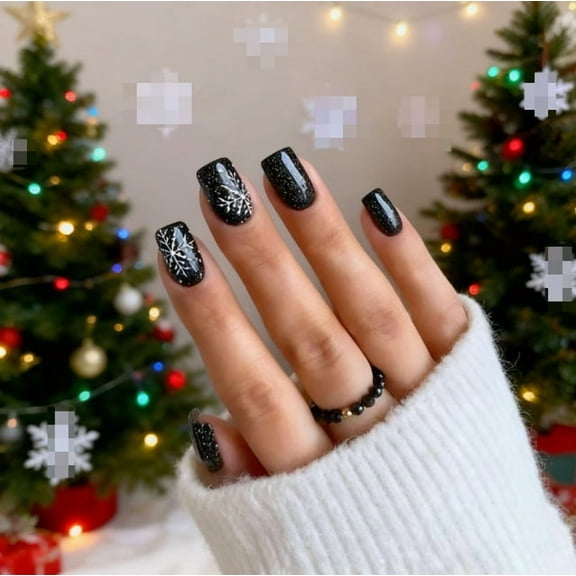 Press on Nails Almond Fake Nails BlueFalse Nails French Artificial Nails with Floral Designs Summer Handmade Nails Stick on Nails for Women 24pcs