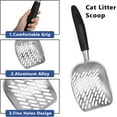 thumbnail image 4 of ZWHong Cat Litter Scoop, 14-inch Heavy Duty Metal Sifter with Deep Shovel & Comfort Grip, Aluminum Alloy Poop Scooper for Clumping Litter, Non-Stick Surface & Diagonal Sifting Holes, Black Handle, 4 of 8
