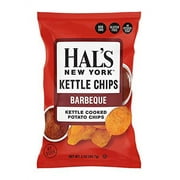 Hal's New York Kettle Cooked Potato Chips, Gluten Free, 2oz (Barbecue, Pack of 6)