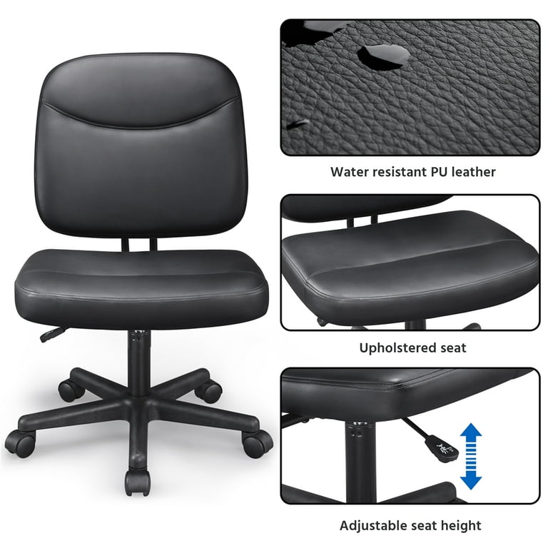 Easyfashion Task Chair with Adjustable Height and Swivel Black