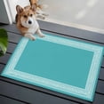 thumbnail image 4 of Turquoise Large Area Rugs for Bedroom Living Room, Soft Non Slip Carpet Bedside Rug, Geometric Boho Ethnic Tile Chic Monochrome Rectangular Floor Cover Kitchen Accent Rug 2'x3' for Dining Room/Office, 4 of 9