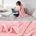 thumbnail image 7 of Catalonia Women's Poncho Cape, Sherpa Fleece Cloak Coat, Snuggly Hooded Wearable Blanket, Gift Idea for Adults and Teen Girls, Pink, 7 of 7