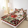 thumbnail image 4 of Homewish Jungle Xmas Reindeer Full Size Sheets,Red Berry Christmas Flower Bed Sheets,Lovely Snowman Sheet Sets For Teens,Super Cozy Room Decor,4-Piece, 4 of 7