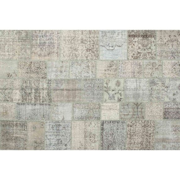 Ahgly Company Machine Washable Indoor Rectangle Contemporary Pale Silver Gray Area Rugs, 3' x 5'