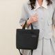thumbnail image 5 of Bolso de mano para mujer, bolso de mano de lona a la moda de gran capacidad, bolso de mensajero sólido (negro), 5 of 6