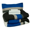 thumbnail image 6 of Twin Comforter Set, Rugby Stripe Blue Reversible Bed in a Bag, 6 of 11