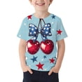 thumbnail image 2 of hengsof Boys Independence Day T-Shirt Short Sleeve Crewneck Fashion Print Graphic Tee Summer Casual Comfort Top for Kids Ages 3-15, 2 of 5
