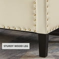 thumbnail image 4 of Lecut Storage Bench Velvet Fabric Upholstered Storage Ottoman Bench for Living Room Bedroom Entryway 48" Tufted Button Bench for End of Bed with Nailhead Bench with Arms Beige, 4 of 9
