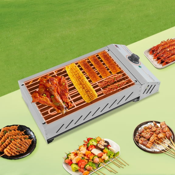 Compact Electric Griller with Adjustable Temperature, 122-572°F, Non-Stick Surface, Easy Cleaning, Perfect for Small Spaces & Countertops