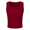 thumbnail image 6 of enyan Womens Tank Tops with Built in Bras Summer Square Neck Sleeveless Shirts Ribbed Fitted Basic Casual Tops Racerback Tank Tops for Women,Wine,S, 6 of 7