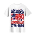 thumbnail image 5 of Grblisyd Girls 4th of July 250 Years America Shirt American Flag Crew Neck Tee Independence Day Short Sleeve Shirt for Kids 1-13 Years, 5 of 6