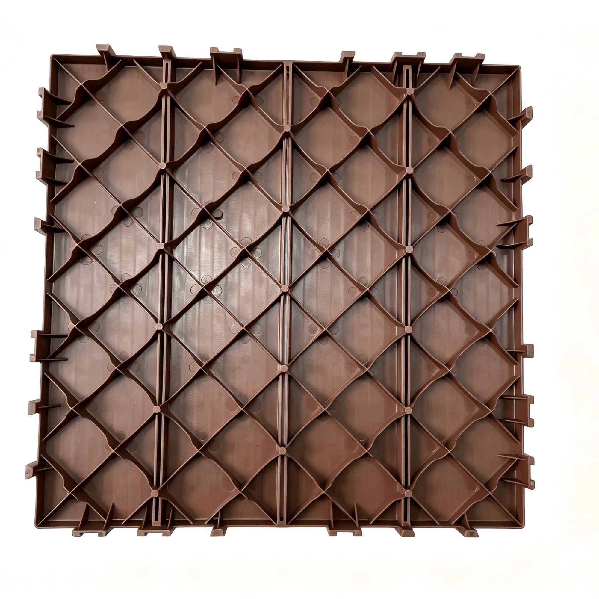 Interlocking Deck Tiles 12x12 in, Waterproof Non-Slip Outdoor Patio Flooring with Drainage Design, Snap Together Tiles for Poolside Porch Garden Backyard, Brown, 44pcs