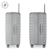 iFLY Fibertech 3.0 Matte Expandable Hardside Spinner 2-Piece Luggage Set, 20 Carry-On & 28 Checked Suitcase, Ash Gray