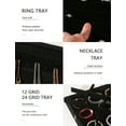 thumbnail image 2 of Coward Stackable Velvet Jewelry Trays Organizer, Jewelry Storage Display Trays for Drawer, Earring Necklace Bracelet Ring Organizer, Set of 5 (Black), 2 of 7
