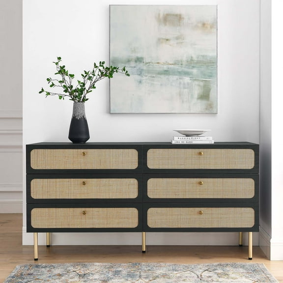 Modway Chaucer 6-Drawer Dresser in Black