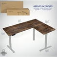 thumbnail image 5 of VIVO Vintage Brown / Gray Electric 63" x 55" Corner Desk, L-Shaped Workstation, 5 of 9