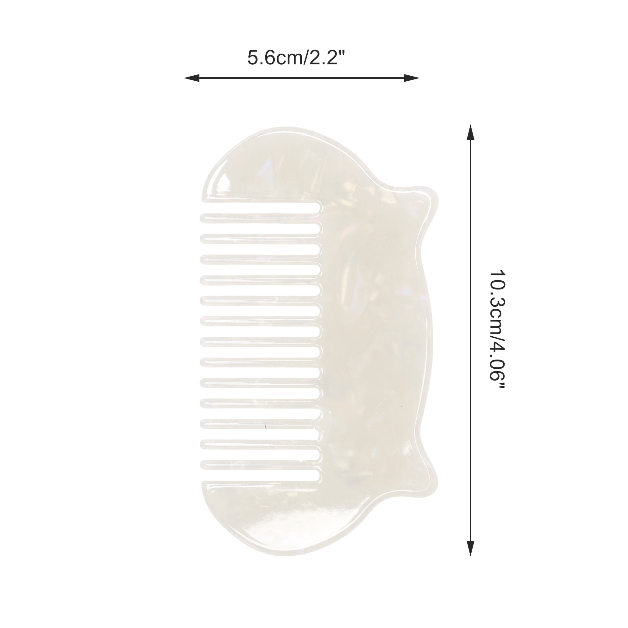 Unique Bargains 1 Pc Women Durable Cat Ear Hair Comb for All Hair Types White