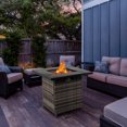 thumbnail image 6 of 28 in Propane Fire Pit Table, 50,000 BTU Auto-Ignition Fire Pit Table, Gas Fire Pits for Outside with Protective Lid, Grey Rattan, CSA Certification for Garden/Patio/Backyard, 6 of 9