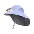 thumbnail image 4 of Kids Solar Fan Hat with Wide Brim for Sun Lightweight Cap for Outdoor Activities Adjustable Breathable Design for Boys and Girls Ages 3-12,Color:Dark Gray, 4 of 4