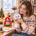 thumbnail image 3 of Christmas Mystery Rainbow Plush Dumpling Squishy, Cute Stuffed Dumpling Squishies Plushies Fidget Toy, Christmas Collectible Stress Relief Gift with Simulated Steamer & Fuzzy Handle,Home Decor, 3 of 3