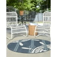 thumbnail image 4 of Unique Loom Outdoor Coastal Collection Area Rug - Helm (4' Round Navy Blue/Ivory), 4 of 9