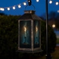 thumbnail image 2 of Gothic Solar Lantern Lit Candle Ornate Metal Candle Holder Warm Glowing Flame Garden Hanging Lantern Waterproof Solar Powered Lighting Outdoor Lamp for Deck Yard Camping Patio Decor, 2 of 7