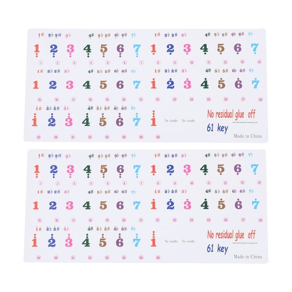 EeaseMX 2 hojas de pegatinas de introducción al piano para principiantes. Pegatinas adhesivas para teclado de piano.