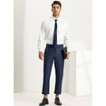 thumbnail image 3 of INSPIRE CHIC Men's Formal Cropped Pants Solid Color Flat Front Dress Trousers Navy Blue 32, 3 of 6