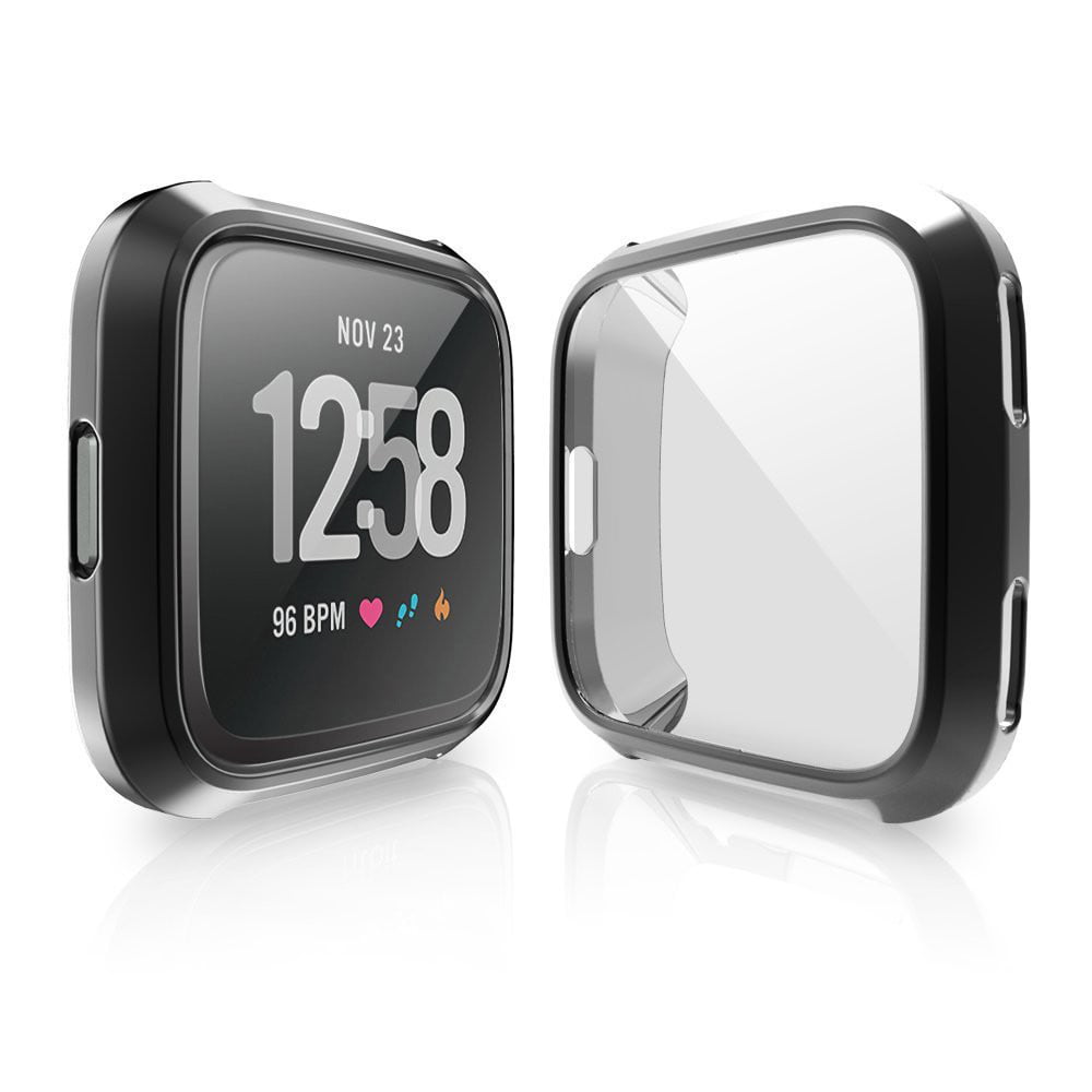 Caseflex Fitbit Versa Screen Protector Case Full 360 Protection Gel Bumper Cover 