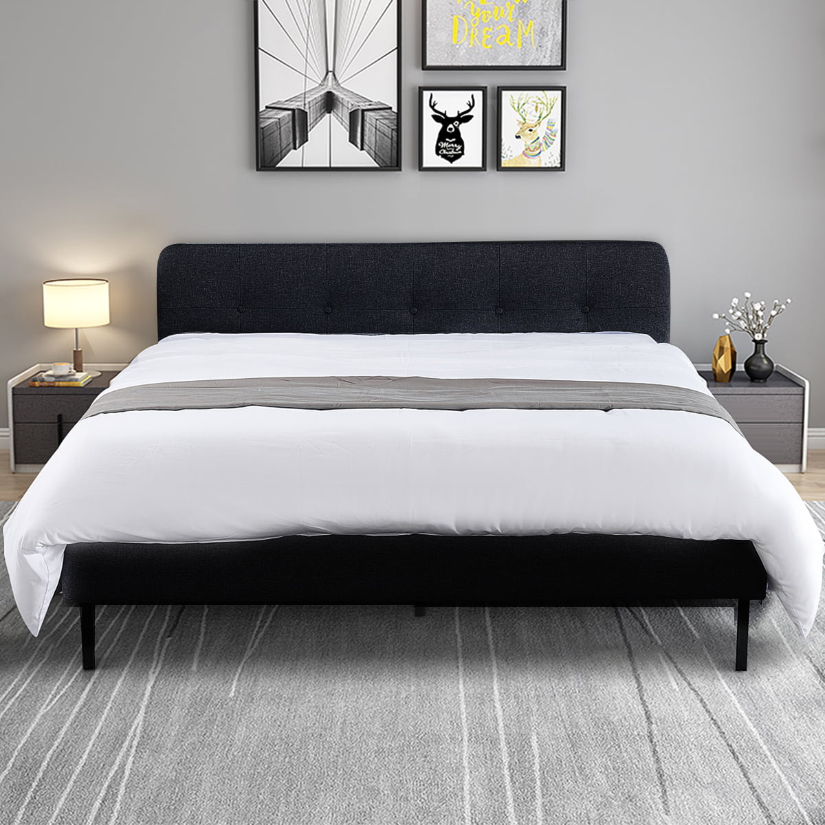 Elegiantinc Platform Bed Queen, How To Tighten A Metal Bed Frame