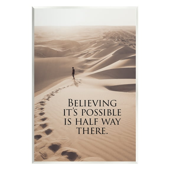 Stupell Industries Motivational Believe It's Possible Landscape Painting Unframed Art Print Wall Art, 10 x 15