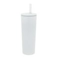 thumbnail image 4 of Beautiful 24oz No Drippy Sippy Stainless Steel Tumbler With Straw, White, 4 of 7