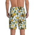 thumbnail image 3 of Kdxio Bees and Flower Print Mens Sleep Shorts Bottoms Soft Comfy Pajama Wear Pants with Drawstring Pockets, 3 of 7