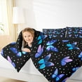 thumbnail image 4 of jejeloiu Kawaii Butterfly Bedding Comforter Set,Cute Cartoon Stars Twin Comforter Sets,Black Blue Purple Bedding Set For Girls Teens,Super Cozy Room Decor Reversible,2-Piece, 4 of 8