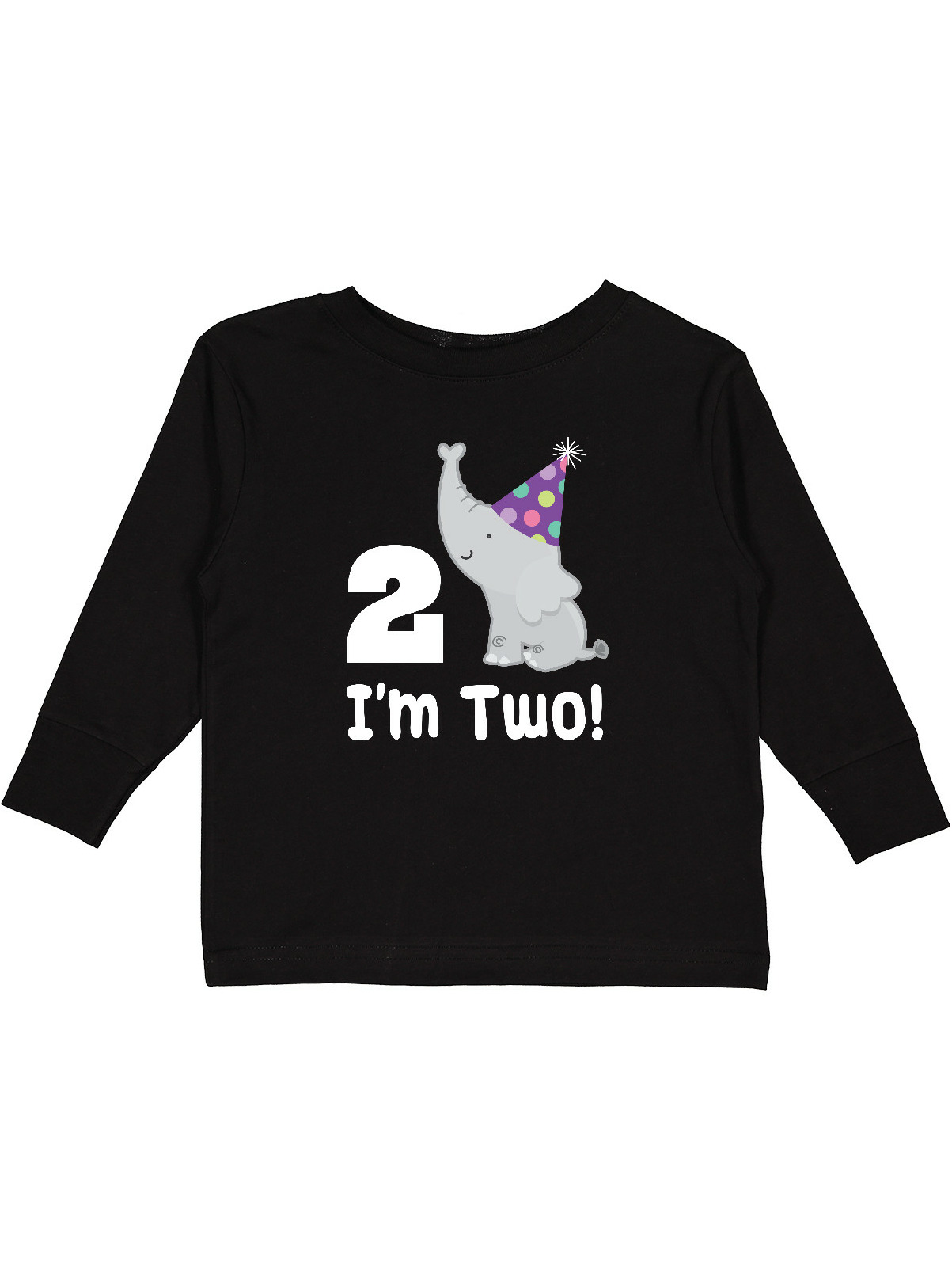 Inktastic Happy 2nd Birthday Zoo Elephant Boys or Girls Long Sleeve Toddler T-Shirt