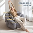 thumbnail image 4 of GOODONE Floral Shaped Bean Bag Chair,Oversized Bean bag Sofa with 3 Pillows,Ultra Soft Plush Reading Chair,Floor Sofa Suitable for Living Rooms and Bedrooms,Grey, 4 of 10