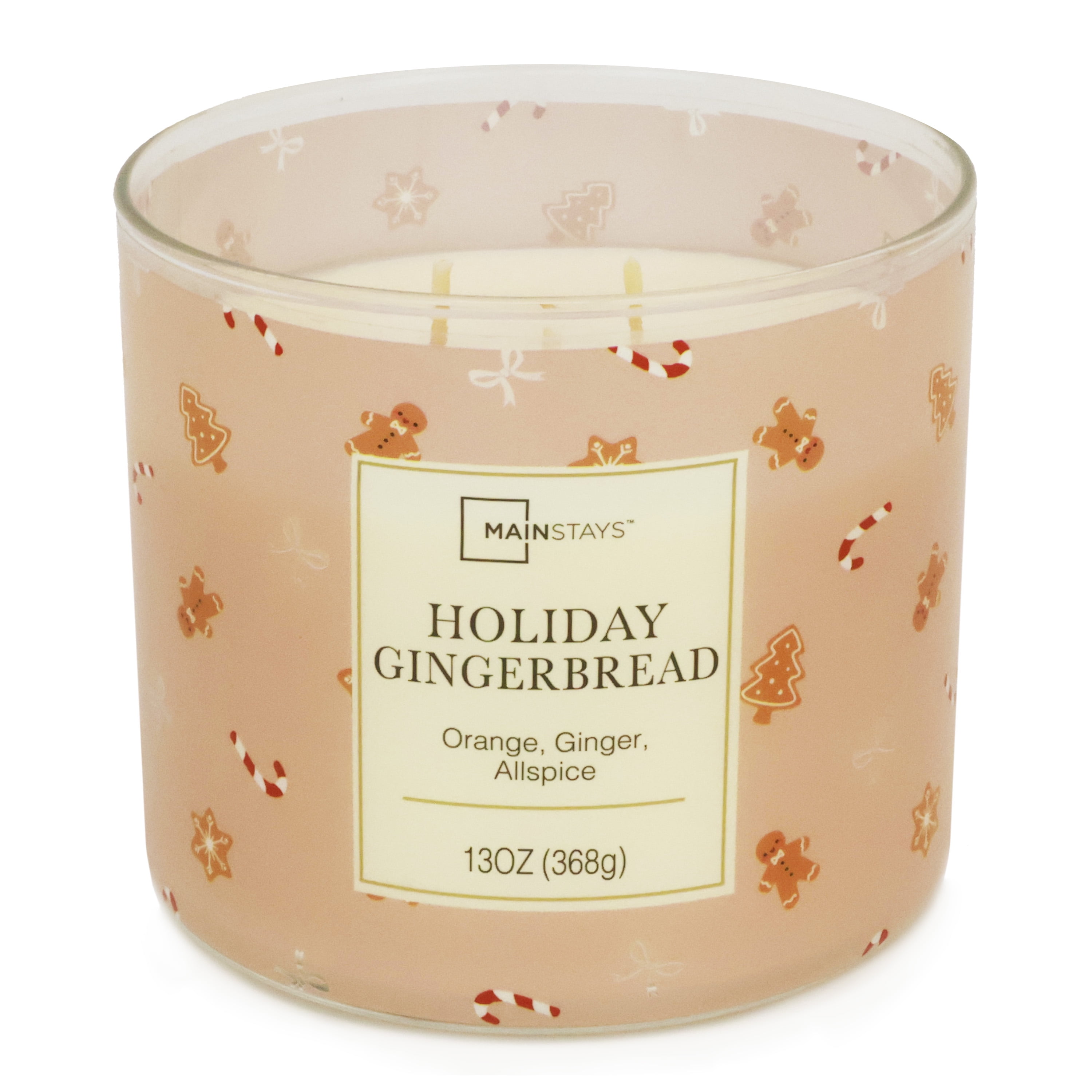 (3 pack) Mainstays 3-wick Holiday Gingerbread Designs, 13-Ounce