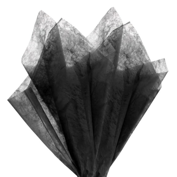 38-Sheet Korean Cotton Wrapping Flower Paper, 11.8" Floral Paper [Black]